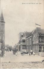 Katwijk aan Zee, Dorpsgezicht, veel Volk, Bokkenwagen, 1910, Gelopen, Zuid-Holland, Voor 1920, Verzenden