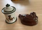 Vintage Duitse keukenset eenden wandvorm & voorraadpot 1970s, Ophalen of Verzenden, Zo goed als nieuw, Overige materialen, Pot, Bus of Blik