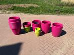 Mooie tuinpotten te koop, mc collection. Verschillende maten, Ophalen, Kunststof, Rond, Zo goed als nieuw
