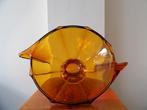 Art Deco grote Schaal op voet Boheems, amber, Antiek en Kunst, Ophalen of Verzenden
