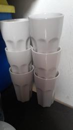 6x witte drinkbekers, Huis en Inrichting, Gebruikt, Overige typen, Ophalen of Verzenden, Effen