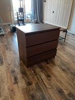 Ladekast MALM ikea 3 lades bruin, Ophalen, Gebruikt