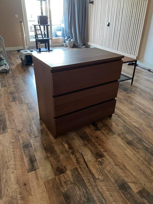 Ladekast MALM ikea 3 lades bruin, Huis en Inrichting, Kasten | Ladekasten, Gebruikt, Ophalen