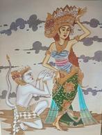 Mooi schilderijdoek Indonesische danseres, Antiek en Kunst, Kunst | Schilderijen | Klassiek, Ophalen
