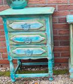 Spaans ladenkastje vintage India Ibiza stijl turquoise, Huis en Inrichting, Kasten | Ladekasten, Ophalen, 50 tot 100 cm, Zo goed als nieuw