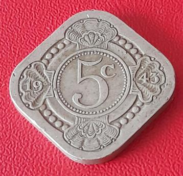Nederland 5 cent 1943 (lot 1) beschikbaar voor biedingen