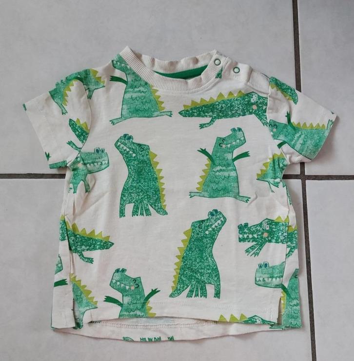 zgan- t shirt maat 68 roomwit met krokidillen, Kinderen en Baby's, Babykleding | Maat 68, Zo goed als nieuw, Jongetje of Meisje