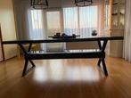 Massief Houten Eettafel met Industrieel Onderstel, Huis en Inrichting, Tafels | Eettafels, 100 tot 150 cm, 200 cm of meer, Ophalen of Verzenden