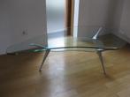 Bontempi salontafel tafel Kobus glas aluminium niervorm, 50 tot 100 cm, Minder dan 50 cm, Glas, 100 tot 150 cm