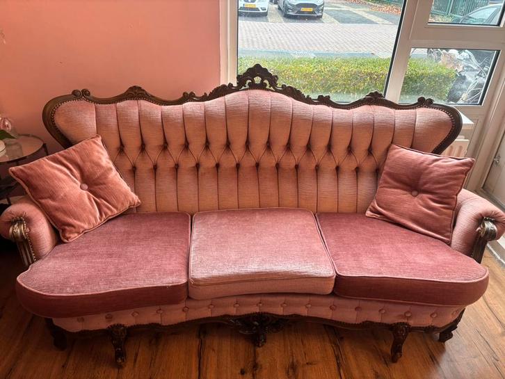Mooie barok 3zits bank & stoelen set, Huis en Inrichting, Banken | Bankstellen, Zo goed als nieuw, 75 tot 100 cm, Ophalen