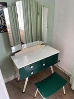 Vintage Kaptafel met Spiegel & Krukje, Huis en Inrichting, Tafels | Kaptafels, Ophalen, Gebruikt, 100 tot 150 cm, 50 tot 100 cm