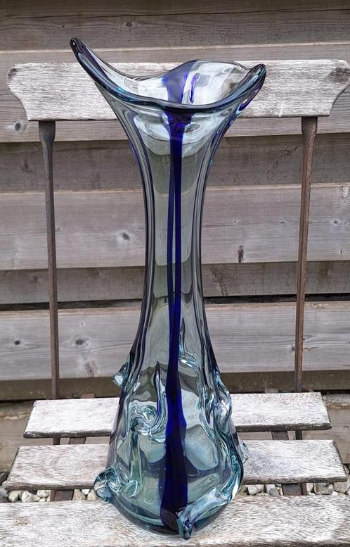 Prachtige vintage grote glazen vaas., Verzamelen, Retro, Huis en Inrichting, Ophalen of Verzenden