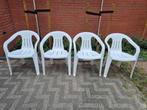 GRATIS: 4 witte tuinstoelen, Tuin en Terras, Tuinsets en Loungesets, Ophalen, Zo goed als nieuw, Kunststof