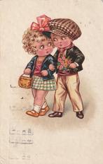 Mooie verjaardagskaart, jongen en meisje 1930, Verzenden, Voor 1920, Gelopen, Kinderen