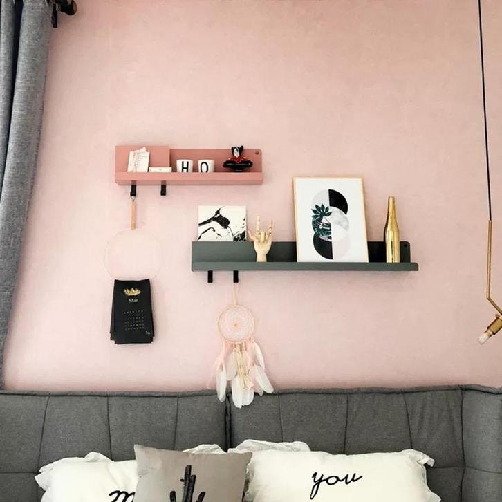 Scandinavische Wandplanken – Set in Roze & Grijs, Huis en Inrichting, Woonaccessoires | Wandplanken en Boekenplanken, Nieuw, Ophalen