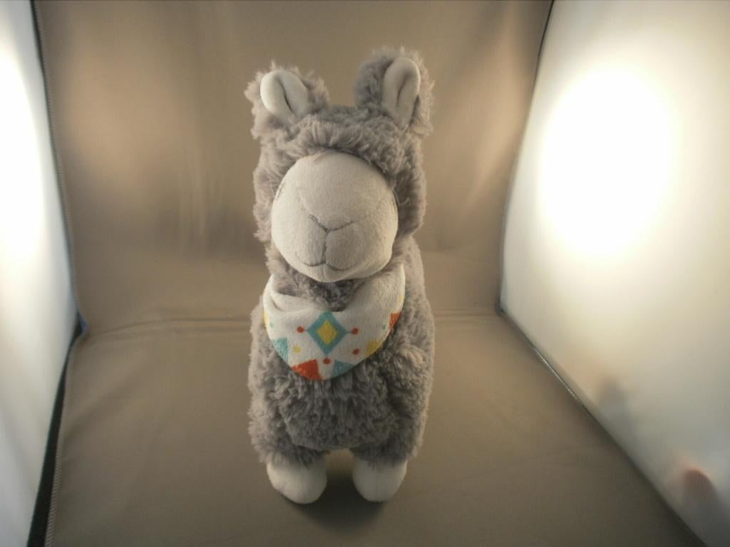 nicotoy Simba alpaca/lama grijs/wit met gekleurde sjaal, Ophalen of Verzenden, Nieuw, Overige typen