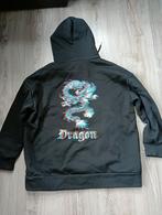 Oversized hoodie mt S met grote draken print van Shein, Zwart, Ophalen of Verzenden, Zo goed als nieuw, Maat 36 (S)