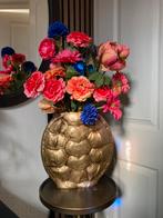 Vaas Turtle Goud met Zijden Bloemen Set Compleet, Ophalen of Verzenden, Nieuw