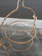 Prachtige etagere   met glazen borden, Ophalen of Verzenden, Gebruikt