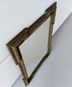 klassieke spiegel 65x57cm goud bruin groen bloempatroon, Ophalen of Verzenden, Rechthoekig, 50 tot 100 cm, Minder dan 100 cm