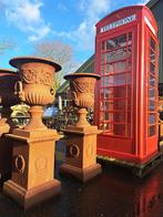 Groot statig antiek model tuinvaas / bloembak op zuil 140 cm, Tuin en Terras, Ophalen, Minder dan 30 cm, Rond, Tuin