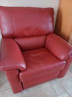 Luxe leren relaxfauteuil, Ophalen, Luxe, Zo goed als nieuw, 75 tot 100 cm