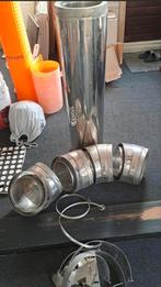 Kachelpijp dubbelwandig 220 mm met bochten en hulpstukken, Ophalen, Zo goed als nieuw