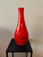 grote hoge Rode vaas van glas mond geblazen decoratie, Huis en Inrichting, Woonaccessoires | Vazen, Glas, Ophalen of Verzenden