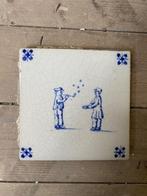 Antieke blauwe tegels met tekening, Antiek en Kunst, Ophalen