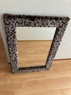 Unieke Spiegel met luipaardprint (nep)bontrand, Huis en Inrichting, Minder dan 100 cm, Minder dan 50 cm, Rechthoekig, Zo goed als nieuw