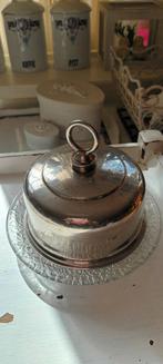 Brocante boterstolp / botercloche / buttercover op bordje, Ophalen of Verzenden, Gebruikt