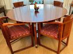 Schuitema tafel en 4 stoelen, Huis en Inrichting, Stoelen, Ophalen, Hout, Art deco, Jugenstil, Bruin