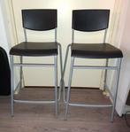 Barkruk met rugleuning (2), Huis en Inrichting, Barkrukken, 2 krukken, Ophalen, Gebruikt, 60 tot 90 cm