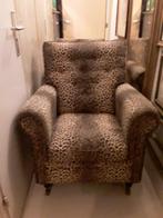 Prachtige Engelse Fauteuil, in een Geweldige Panterprint 2st, Ophalen, Bruin, Zo goed als nieuw, Eén