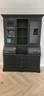 Zwarte grutterskast buffetkast, Huis en Inrichting, Kasten | Buffetkasten, Ophalen, 200 cm of meer, 25 tot 50 cm, Glas