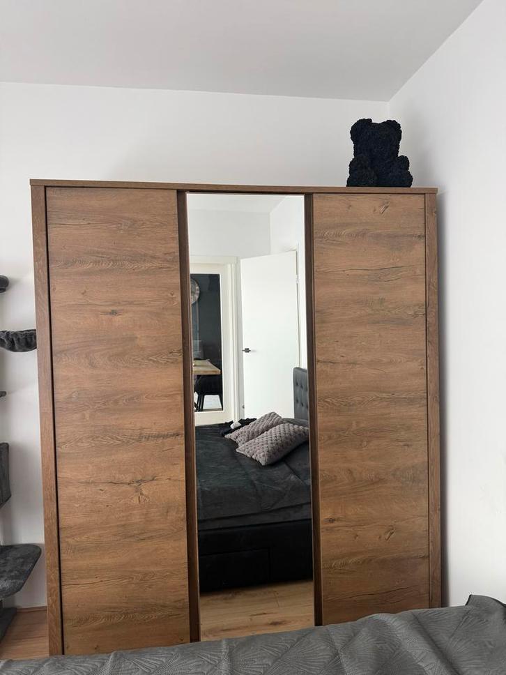 VEDDE Kledingkast 167x197 met spiegel - wild donker eiken, Huis en Inrichting, Kasten | Kledingkasten, Gebruikt, 150 tot 200 cm
