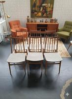 6 Deense Design Stoelen Arne Vodder Stijl, Huis en Inrichting, Stoelen, Ophalen, Hout, Gebruikt, Bruin