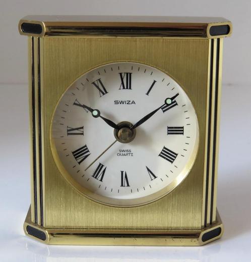 Swiza swiss made alarmklokje; als Cartier; topmerk! Prima!, Huis en Inrichting, Woonaccessoires | Klokken, Zo goed als nieuw, Wekker of Tafelklok