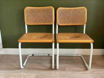 2x Marcel Breuer "cesca" stijl stoel, vintage