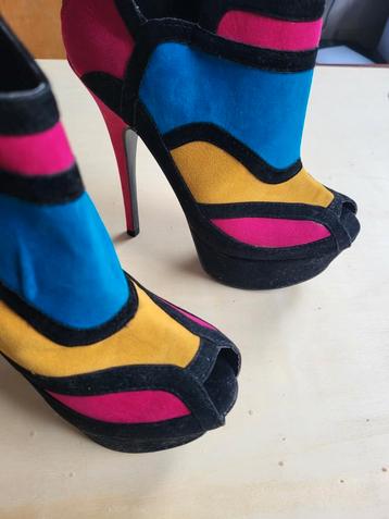 Leuke roze en blauw hoge hak plateauzool stiletto hak beschikbaar voor biedingen