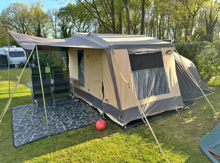 Cabanon Malawi 2.0 incl. XL kindertent, luifel, disselbak, Caravans en Kamperen, Vouwwagens, Cabanon, tot en met 5, Antraciet