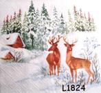 Servetten decoupage/bullet journal – herten in winter L1824, Verzenden, Nieuw, Materiaal