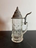 Antieke Bierpul met Tinnen Deksel, Antiek en Kunst, Ophalen of Verzenden