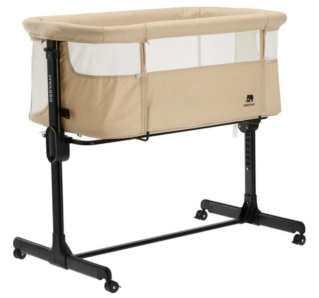 Deryan Co-sleeper (2 stuks) - Sand Melange, Kinderen en Baby's, Babywiegjes en Ledikanten, Ophalen, Zo goed als nieuw, Wieg