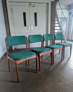 4x vintage teak stoelen-  Erik Buch - model 49- Denemarken, Huis en Inrichting, Stoelen, Ophalen, Gebruikt, Overige kleuren, Vier