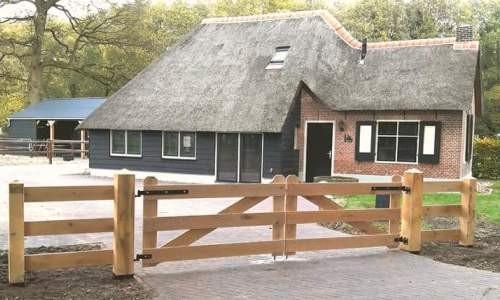 Poort op maat - landhek, tuinpoort, hekwerk, toegangspoort, Tuin en Terras, Tuinpoorten, Nieuw, Draaipoort, Hout, 150 tot 200 cm