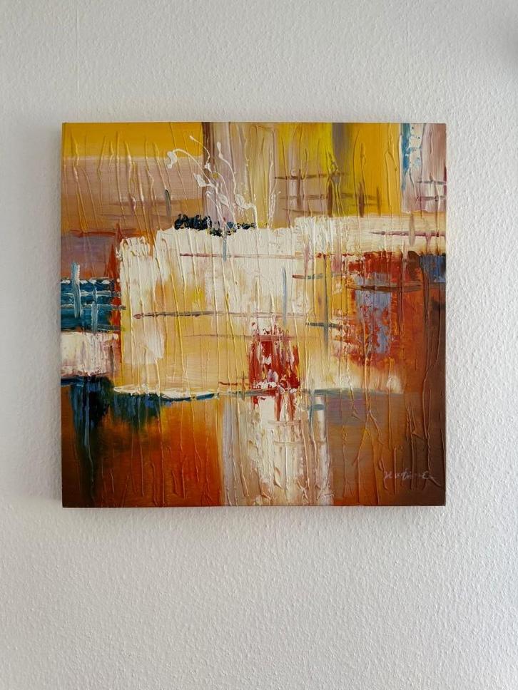 Modern abstract schilderij – Olieverf op doek, Antiek en Kunst, Kunst | Schilderijen | Abstract, Ophalen of Verzenden