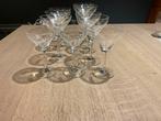 10 kristallen geslepen borrel glasjes , puntgaaf, Antiek en Kunst, Antiek | Glas en Kristal, Ophalen of Verzenden