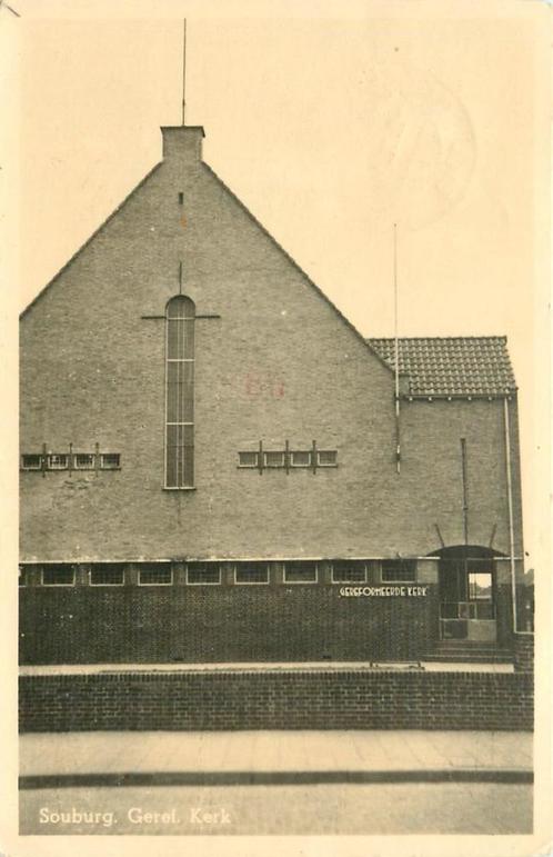 (378-282-011) Souburg Geref Kerk, Verzamelen, Ansichtkaarten | Nederland, Zeeland, Voor 1920, Verzenden