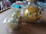 Grote en 3 kleine GOUDEN discoballen kerstballen thema NIEUW, Ophalen, Nieuw
